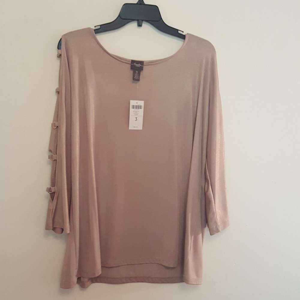 Travelers by Chicos Shimmer ring sleeve top